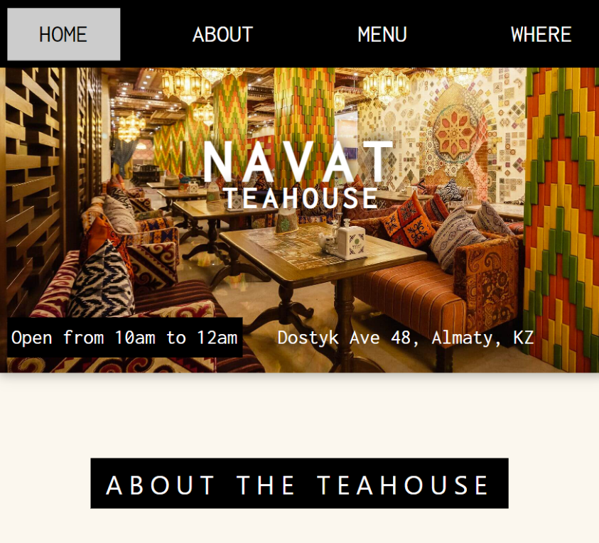 Restaurant page preview