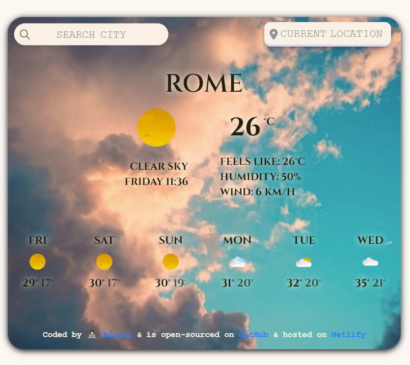 Weather app preview